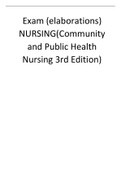 Exam (elaborations) NURSING(Community and Public Health Nursing 3rd Edition)