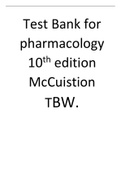 Test Bank for pharmacology 10th edition McCuistion TBW..