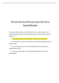 NR 508 Advanced Pharmacology Mid-Term Exam Fall 2020| Advanced Pharmacology Mid-Term with correct answers