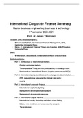 Summary International Corporate Finance business engineering 2020-2021