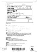Edexcel Level 3 GCE Biology A 2018 Paper 1