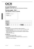 A Level Chemistry A H432/01 Periodic table, elements and physical chemistry Practice paper - Set 1