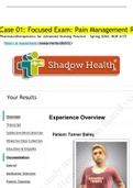 Tanner Bailey Pain Management Shadow Health Exam ALL TABS BUNDLE (LATEST 2022/2023,ALREADY GRADED A)