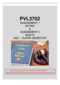 PVL3702 (100% PASS!) Assignment 1 & 2 - Questions and Answers (SUPER SEMESTER)