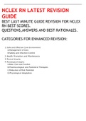 NCLEX RN EXAM-LATEST LAST MINUTE LEGIT REVISION GUIDE WITH RATIONALES