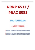 NRNP 6531 MIDTERM EXAM (4 LATEST VERSIONS) / PRAC 6531 MIDTERM EXAM (4 LATEST VERSIONS): WALDEN UNIVERSITY