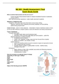 NU 303 - Health Assessment  Final Exam Study Guide.