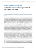 Summary  NURSING 954 deWits Fundamentals Concepts and Skills 5th Edition Test Bank