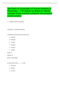 TEST BANK Essentials of Human Anatomy and Physiology, 11e, (Marieb) Chapter 3   Cells and Tissues EXAM PRACTICE QUESTIONS AND ANSWERS ALL CORRECTLY ANSWERS QUESTIONS 