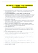 HESI Exit Exam RN 2018 &lpar;Updated&rpar; - Over 500 Questions