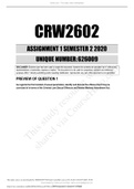 CRW2602 Assignment 1 Semester 2