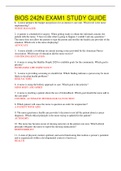 BIOS 242N EXAM1 STUDY GUIDE &vert; LATEST GUIDE