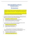 Exam &lpar;elaborations&rpar; NSG 121 HESI RN MENTAL HEALTH PSYCH 2020&period;