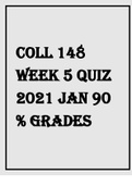 Coll 148 Week 5 Quiz 2021 Jan 90 % grades