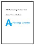 ATI Pharmacology Proctored Exam &lpar;Includes 7 Versions 7 Sets Exam&rpar; Complete and Best Document for ATI Pharmacology Proctored Exam 2021