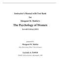Instructor's Manual and Test Bank for Margaret W. Matlin's The Psychology of Women 7th Edition