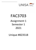 FAC3703 Assignment 1 Semester 1 2021 #823518 - COMPLETE