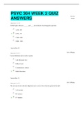PSYC 304 WEEK 2 QUIZ  ANSWERS