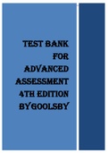FOR  ADVANCED  ASSESSMENT  4TH EDITION  BY GOOLSBY