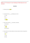 HESI A2 V2 Grammar,Vocab ,Reading & Math Questions and Answers,100% CORRECT