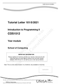 Tutorial Letter 101/0/2021 Introduction to Programming II COS1512 Year module School of Computing