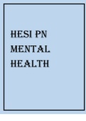 HESI PN MENTAL HEALTH