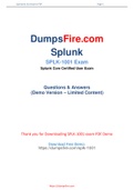 100&percnt; Sucess Guaranted in Splunk SPLK-1001 Dumps -  SPLK-1001 PDF Questions