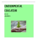 Assignment on Environmental Education or Sustainability