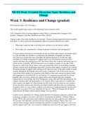 NR 451 Week 3 Graded Discussion Topic: Resilience and Change
