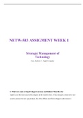 NETW 583 Week 1 Case Study 1: Apple Case Analysis WITH CORRECT RESEARCH ANSWERS 
