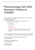 Pharmacology Exit HESI Nursing II (Valencia College) practice exam docs complete solution 