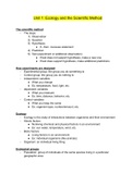 Biology Honors Semester 1 Review Guide/Notes 