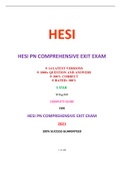HESI PN COMPREHENSIVE EXIT EXAM (14 VERSIONS) / PN COMPREHENSIVE EXIT HESI EXAM (14 VERSIONS) (1000+ Q&A 100% CORRECT) | VERIFIED AND RATED 100%: COMPLETE GUIDE