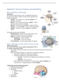 NEUROBIOLOGIE - Samenvatting boek + hoorcollege Appendix anatomie