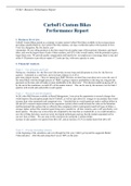 Business Performance Report.docx  FCM1: Business Performance Report  CarboFi Custom Bikes  Performance Report  1. Business Overview  CarboFi Custom Bikes started as a company to make custom Carbon Fiber bikes available to the average person, providing val