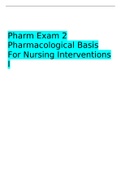 Pharm Exam 2 Pharmacological Basis For Nursing Interventions I