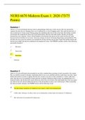 NURS 6670 Midterm Exam 1&colon; 2020 &lpar;75&sol;75 Points&rpar;