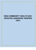 HESI COMMUNITY HEALTH 2021 UPDATED &lpar;ANSWERS VERIFIED 100&percnt;