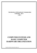 COMPUTER SYSTEMS AND  BASIC COMPUTER  HARDWARE ORGANIZATION
