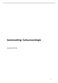 Samenvatting: Cultuursociologie