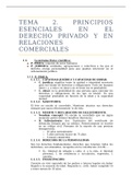 PRINCIPIOS ESENCIALES EN EL DERECHO PRIVADO Y EN RELACIONES COMERCIALES