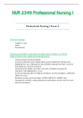 NUR 2349 &sol; NUR2349 Exam 2 &lpar;Latest 2021 &sol; 2022&rpar;&colon; Professional Nursing I &sol; PN 1 - Rasmussen