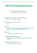 NUR 2349 &sol; NUR2349 Exam 3 &lpar;Latest 2021 &sol; 2022&rpar;&colon; Professional Nursing I &sol; PN 1 - Rasmussen