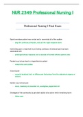 NUR 2349 &sol; NUR2349 Final Exam &lpar;Latest 2021 &sol; 2022&rpar;&colon; Professional Nursing I &sol; PN 1 - Rasmussen