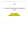 HESI HINTS MEDSURG NEW BOOK COMPLETE GUIDE: LATEST-2021, 100 % CORRECT