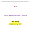 MENTAL HESI EXAM QUESTIONS & ANSWERS: LATEST-2021, 100 % CORRECT