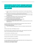 ATI RN MENTAL HEALTH STUDY NURSING GUIDE WITH  QUESTIONS,ANSWERS AND RATIONALE{100%CORRECT  AND VERIFIED}