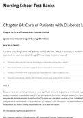 Exam (elaborations) NURSING LP 1300 Chapter 64: Care of Patients with Diabetes Mellitus | Nursing School Test Banks. Chapter 64: Care of Patients with Diabetes Mellitus