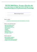 NUR 2868 &sol; NUR2868 Exam 1 &lpar;Latest 2021&rpar;&colon; Role&comma; Scope&comma; Quality & Leadership in Professional Nursing - Rasmussen