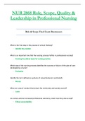 NUR 2868 &sol; NUR2868 Final Exam &lpar;Latest 2021&rpar;&colon; Role&comma; Scope&comma; Quality & Leadership in Professional Nursing - Rasmussen